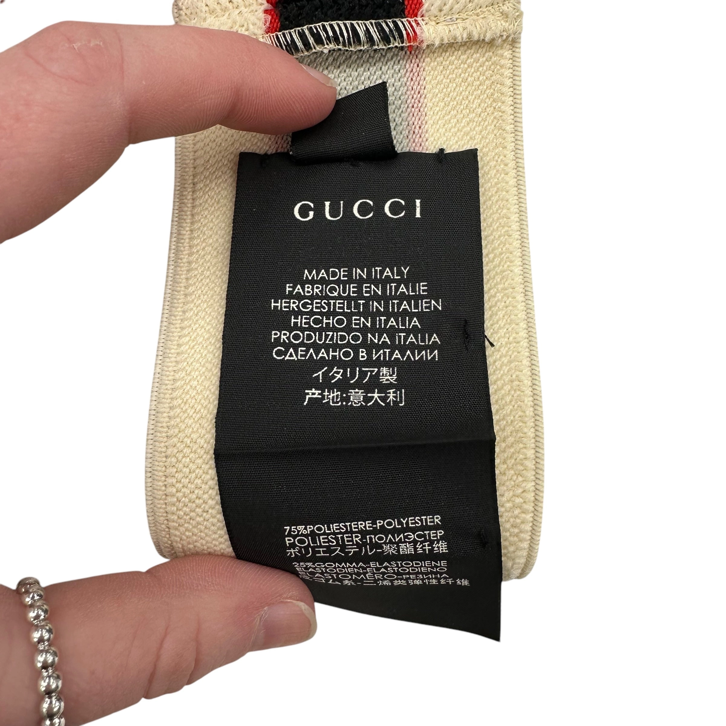 Accessory Luxury Designer Label By Gucci In Black & Cream