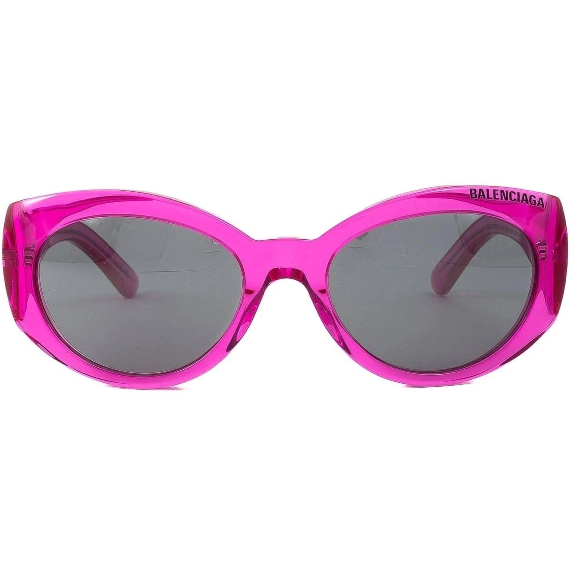 Balenciaga Women's Sunglasses - Fuchsia Cat Eye Shape Frame Silver Lens | BB0267S 004