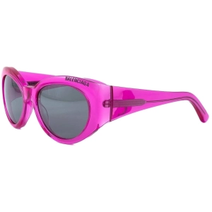 Balenciaga Women's Sunglasses - Fuchsia Cat Eye Shape Frame Silver Lens | BB0267S 004