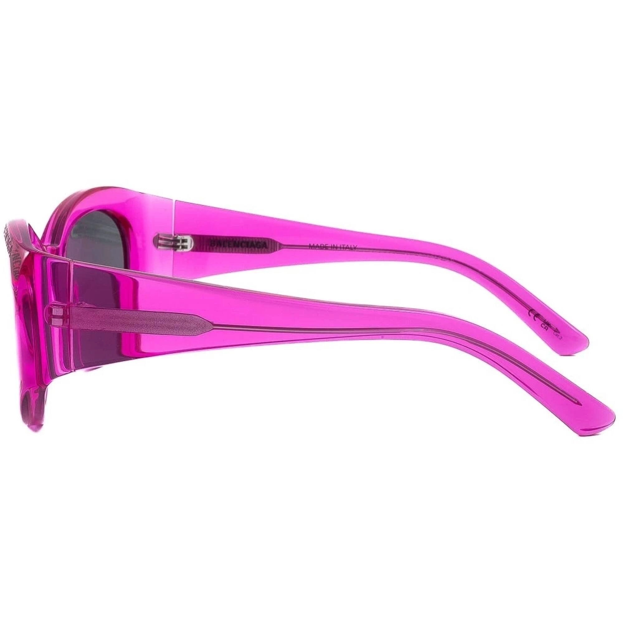 Balenciaga Women's Sunglasses - Fuchsia Cat Eye Shape Frame Silver Lens | BB0267S 004