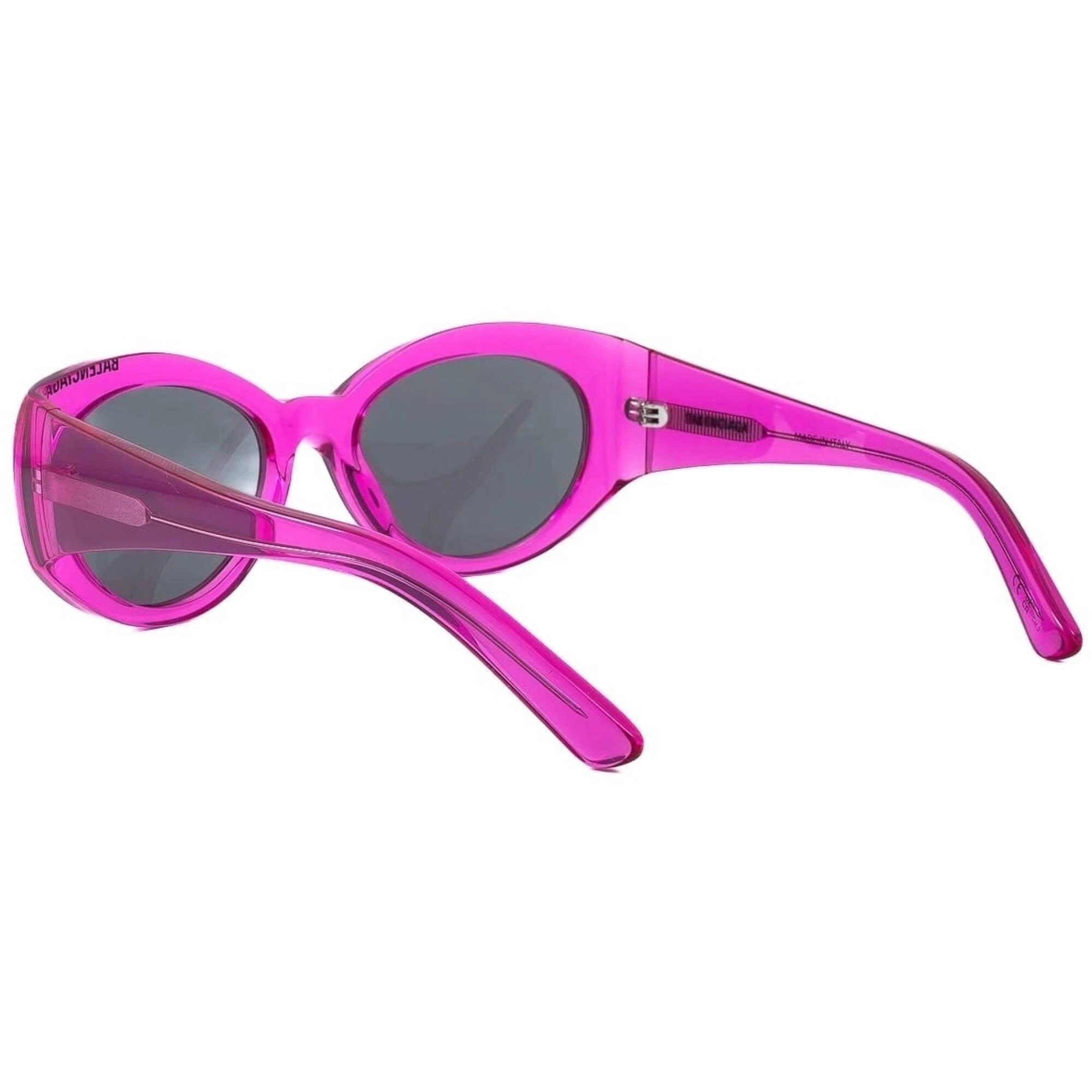 Balenciaga Women's Sunglasses - Fuchsia Cat Eye Shape Frame Silver Lens | BB0267S 004