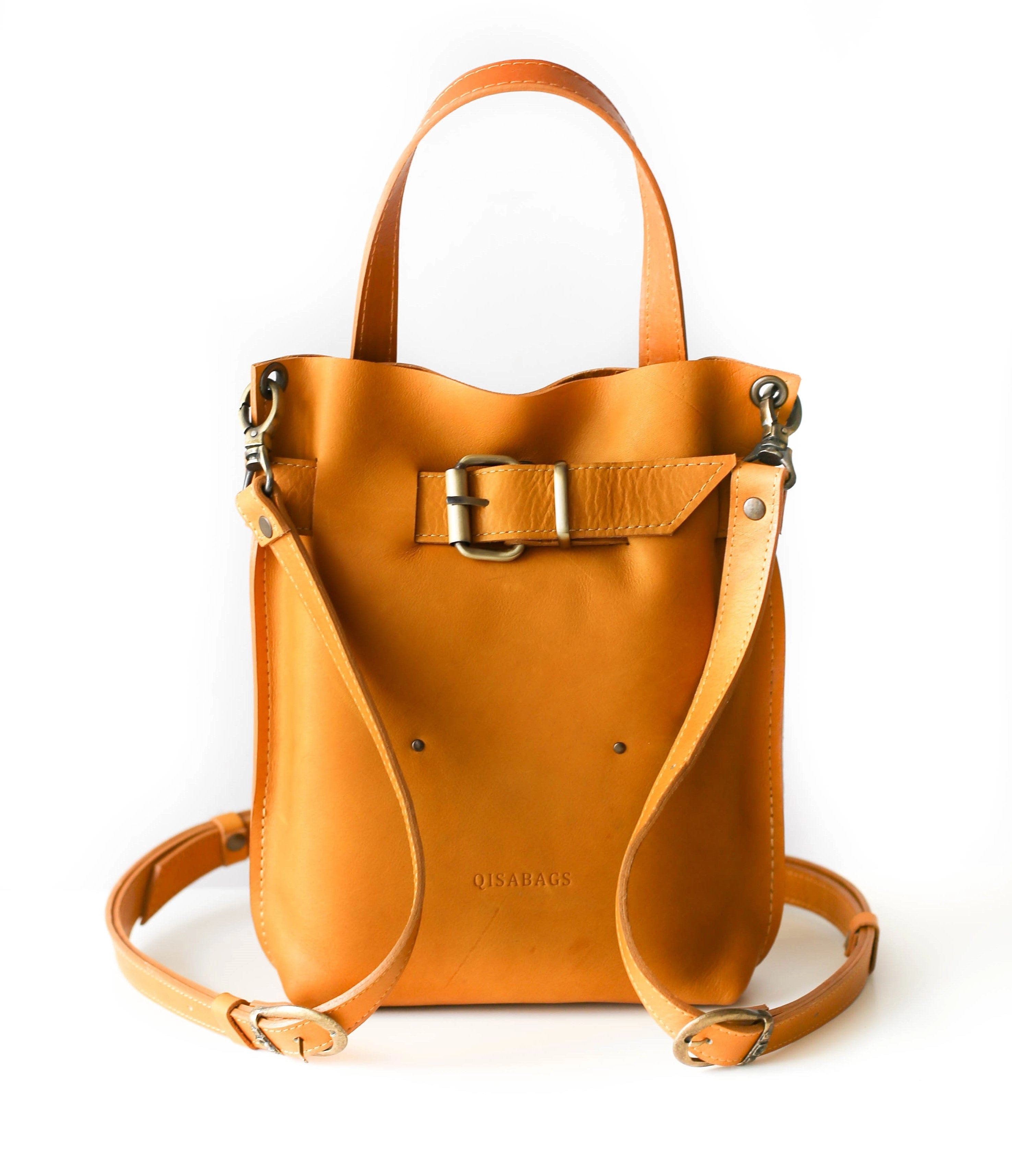 Black Mini Leather Backpack