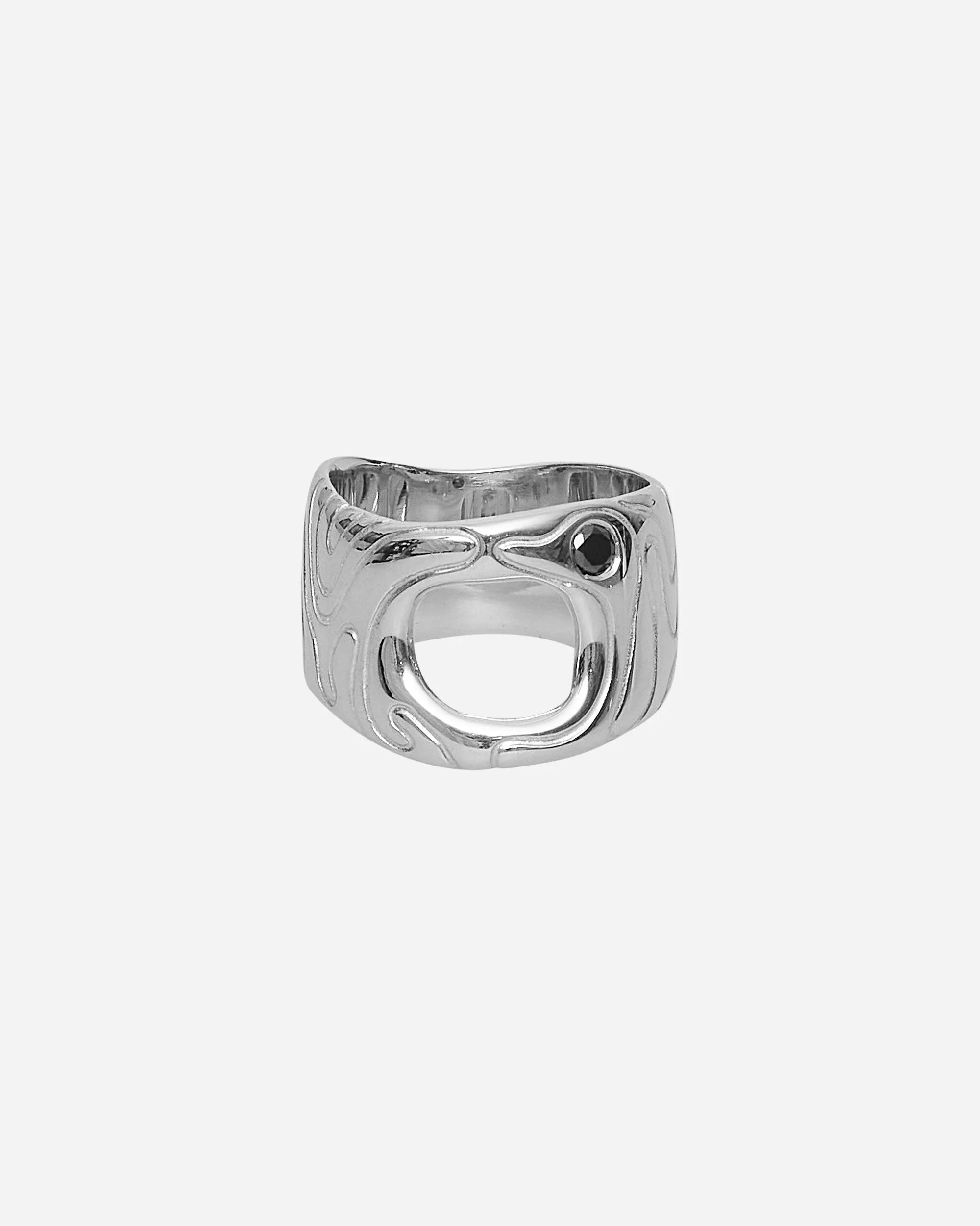 Black Sapphire Globe Ring Silver