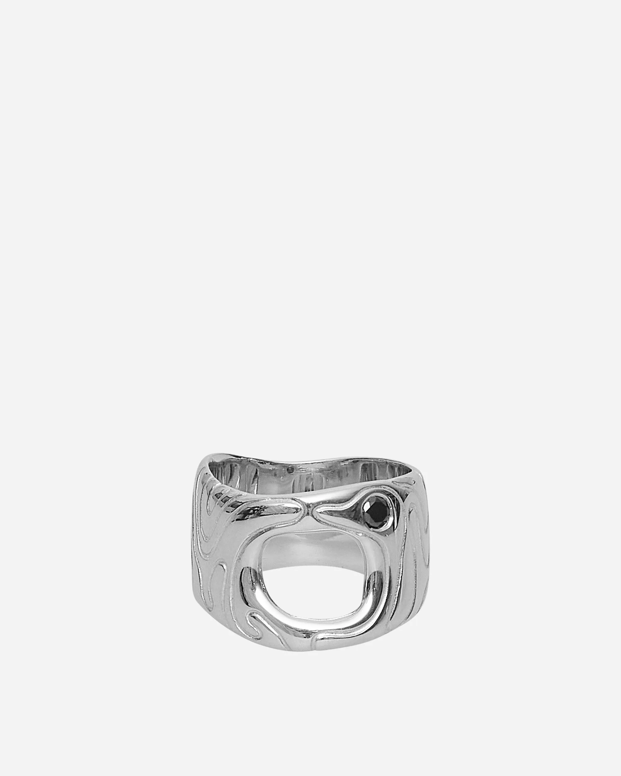 Black Sapphire Globe Ring Silver
