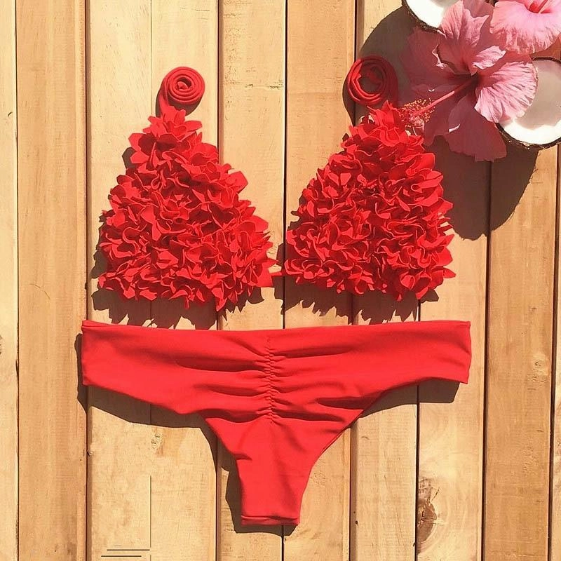 Brazilian Biquini Mujer Tow Pieces Bikini Set Sexy Swimwear Women Swimsuit Halter Bathing Suits Beach Wear Swim Print