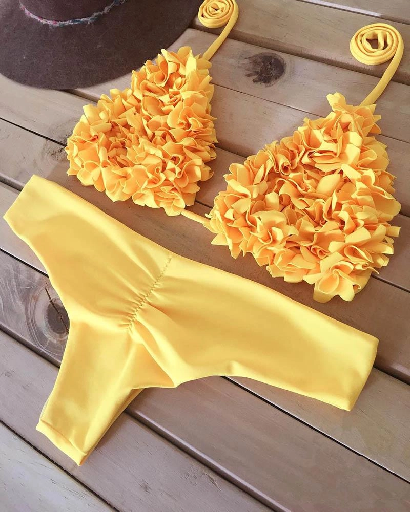 Brazilian Biquini Mujer Tow Pieces Bikini Set Sexy Swimwear Women Swimsuit Halter Bathing Suits Beach Wear Swim Print