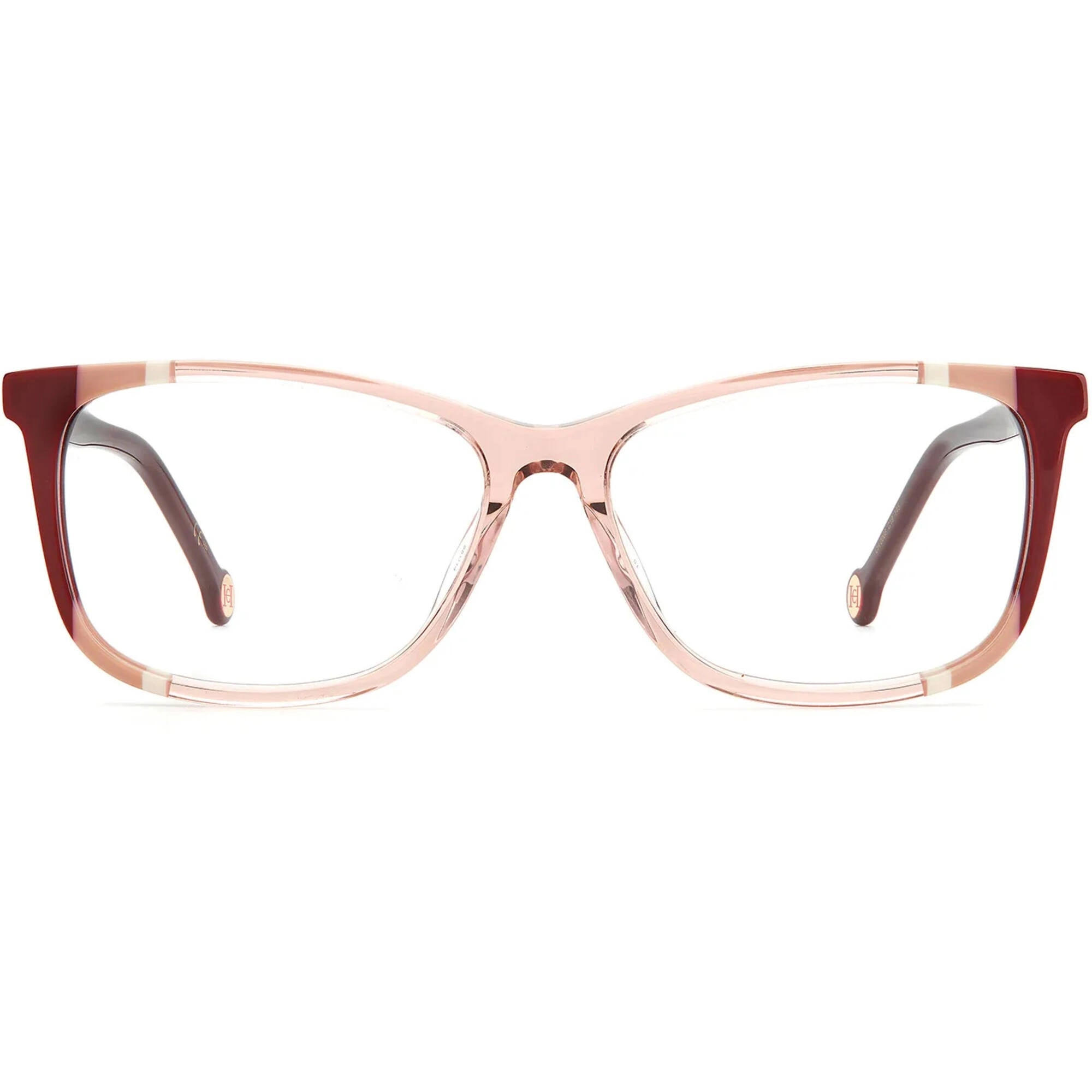 Carolina Herrera Women's Eyeglasses - 55mm Burgundy Nude Rectangular | CH 0066 0C19