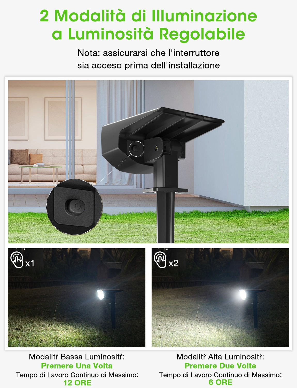 CD190 Solar Spot Lights Outdoor 2 Pack, Cold White