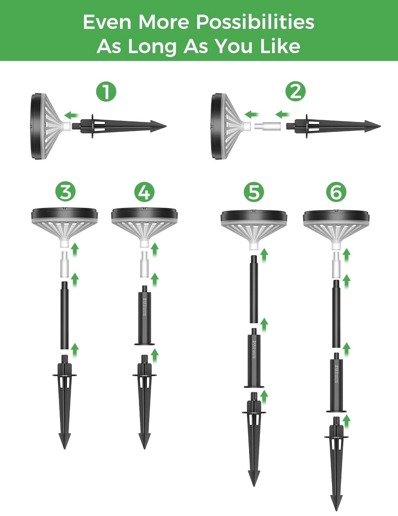 CD291 Solar Pathway Lights Outdoor 3 Modes 4 Pack