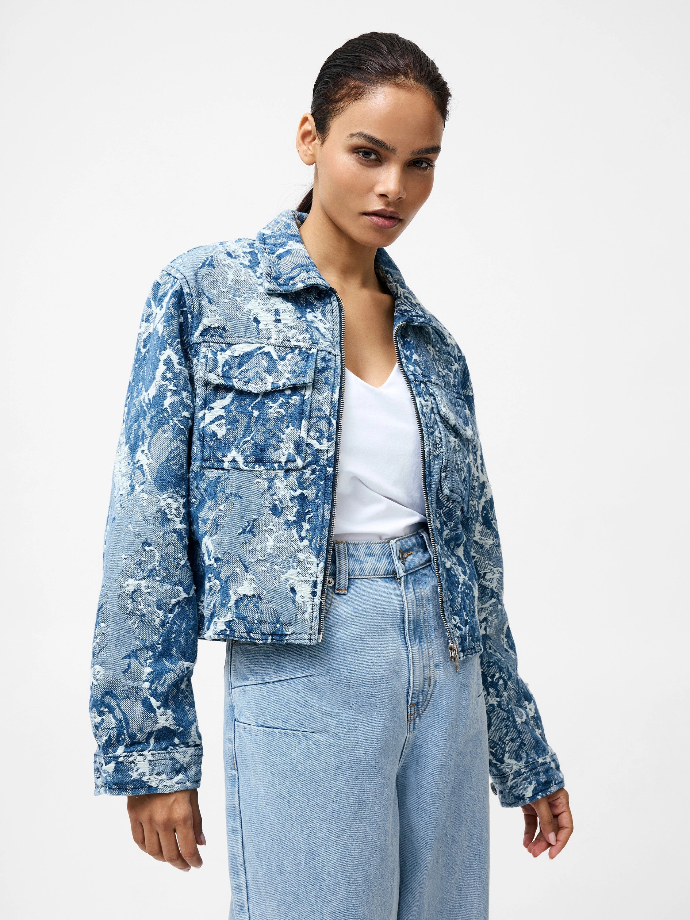 Charlotte Denim Jacquard Jacket