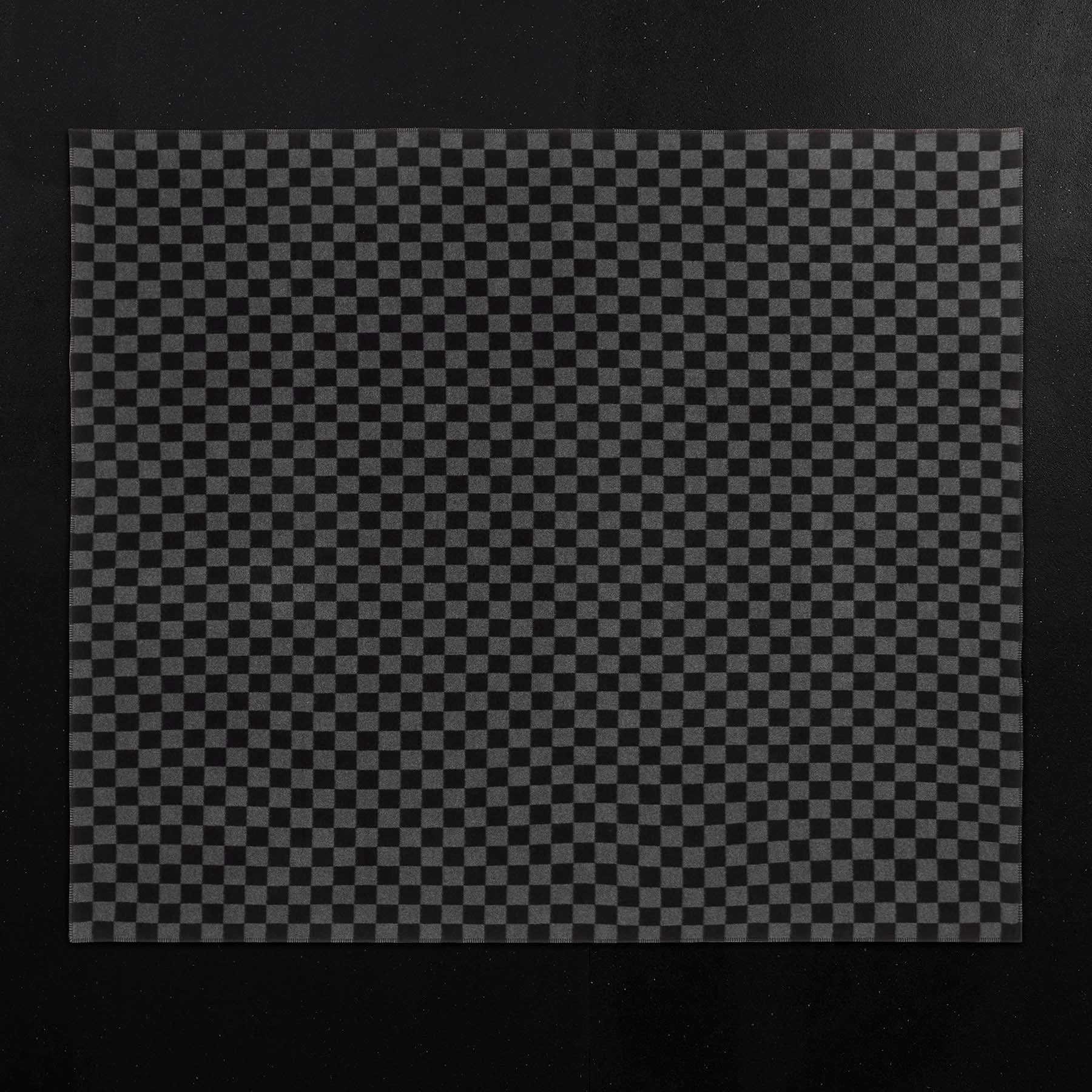 Checkerboard Cashmere Blanket - Black/Grey