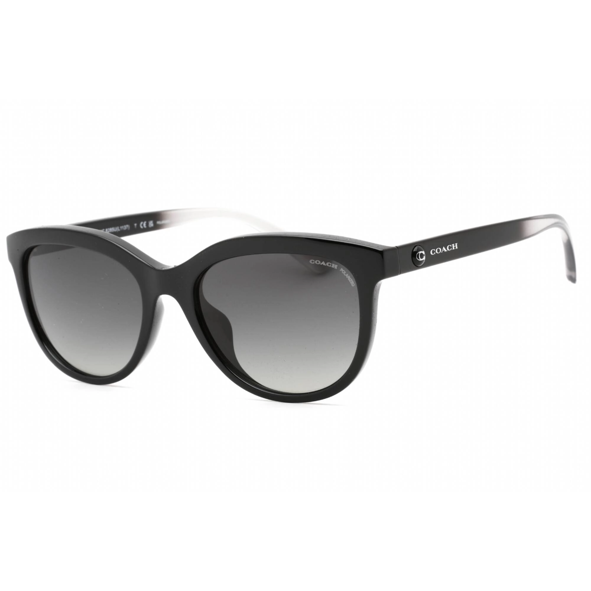 Coach Women's Sunglasses - Black Cat Eye Frame Grey Gradient Lens | 0HC8285U 5002T3