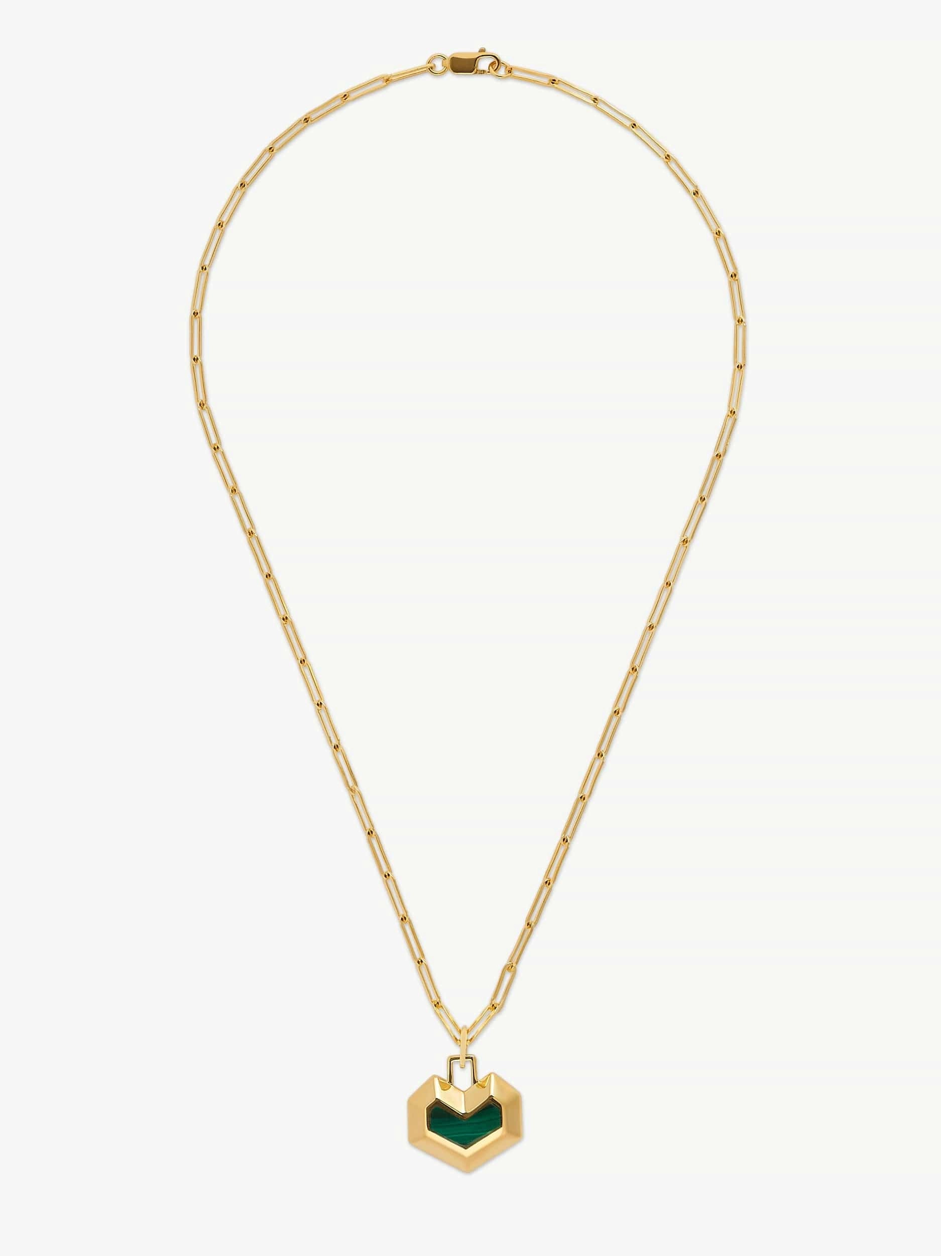 Daryl 18k Gold Plated Necklace | Malachite
