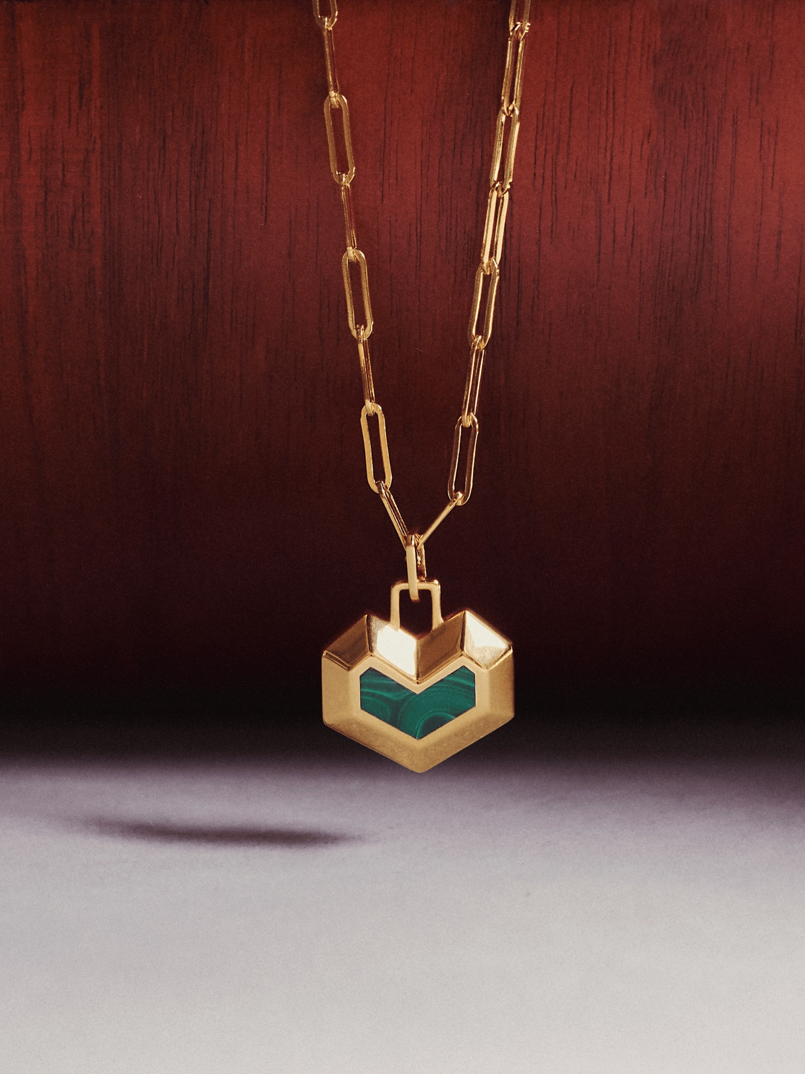 Daryl 18k Gold Plated Necklace | Malachite