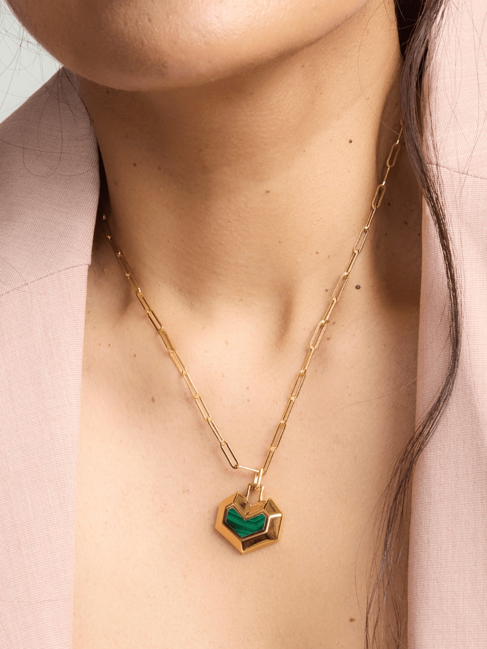 Daryl 18k Gold Plated Necklace | Malachite