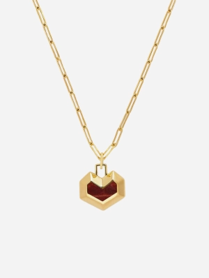 Daryl 18k Gold Plated Necklace | Red Tiger Eye