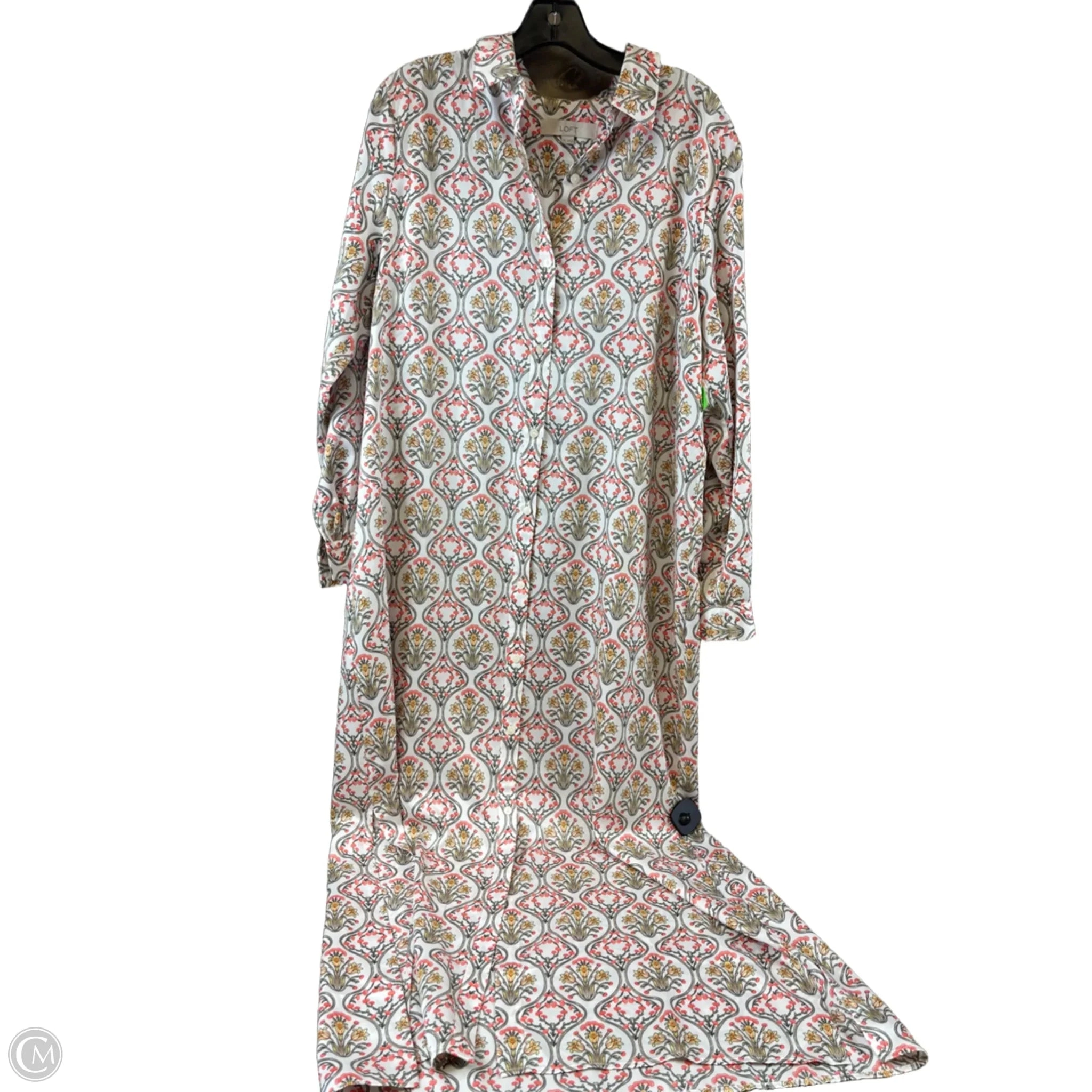 Dress Casual Maxi By Loft In Orange & White, Size: Xl