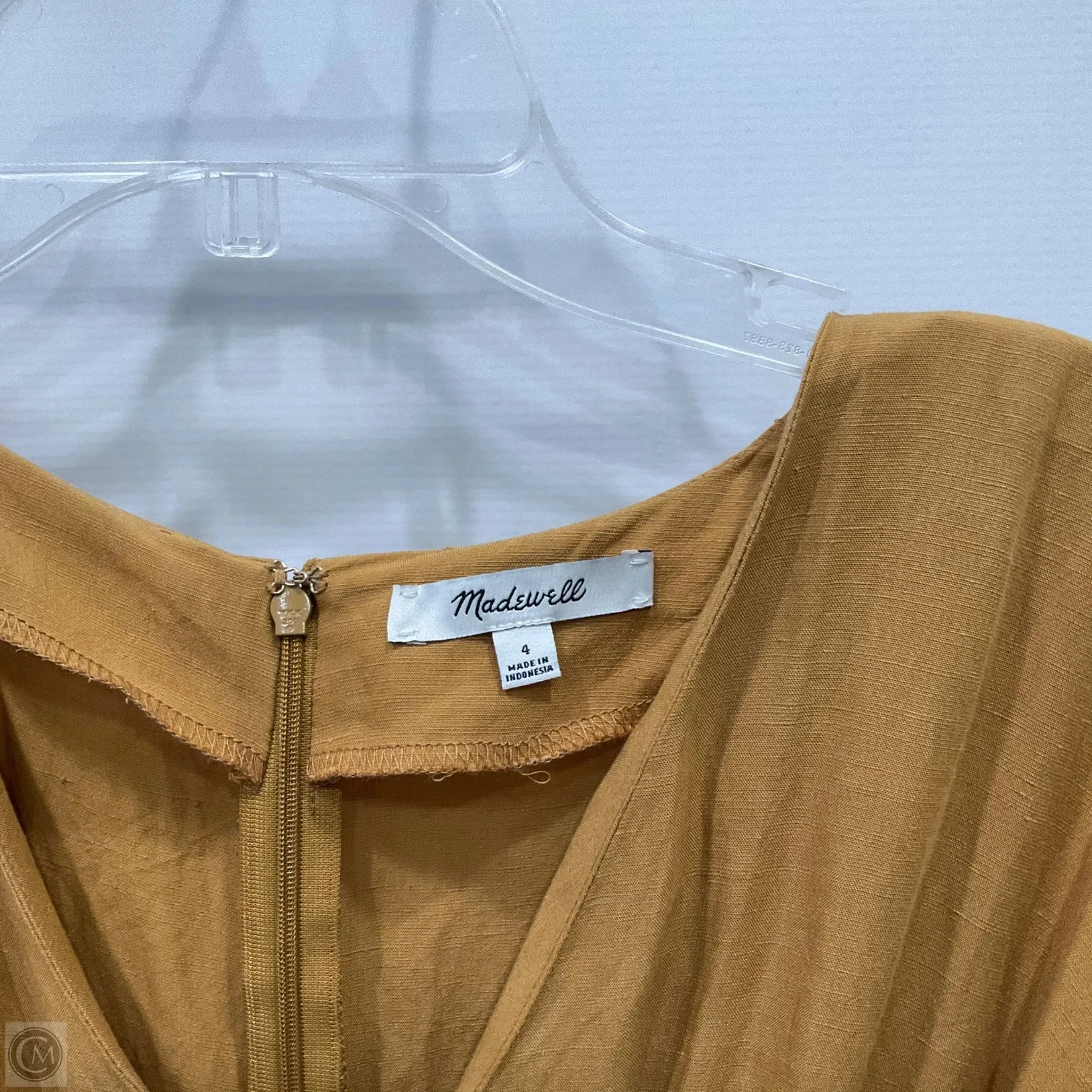 Dress Casual Midi By Madewell In Tan, Size: 4