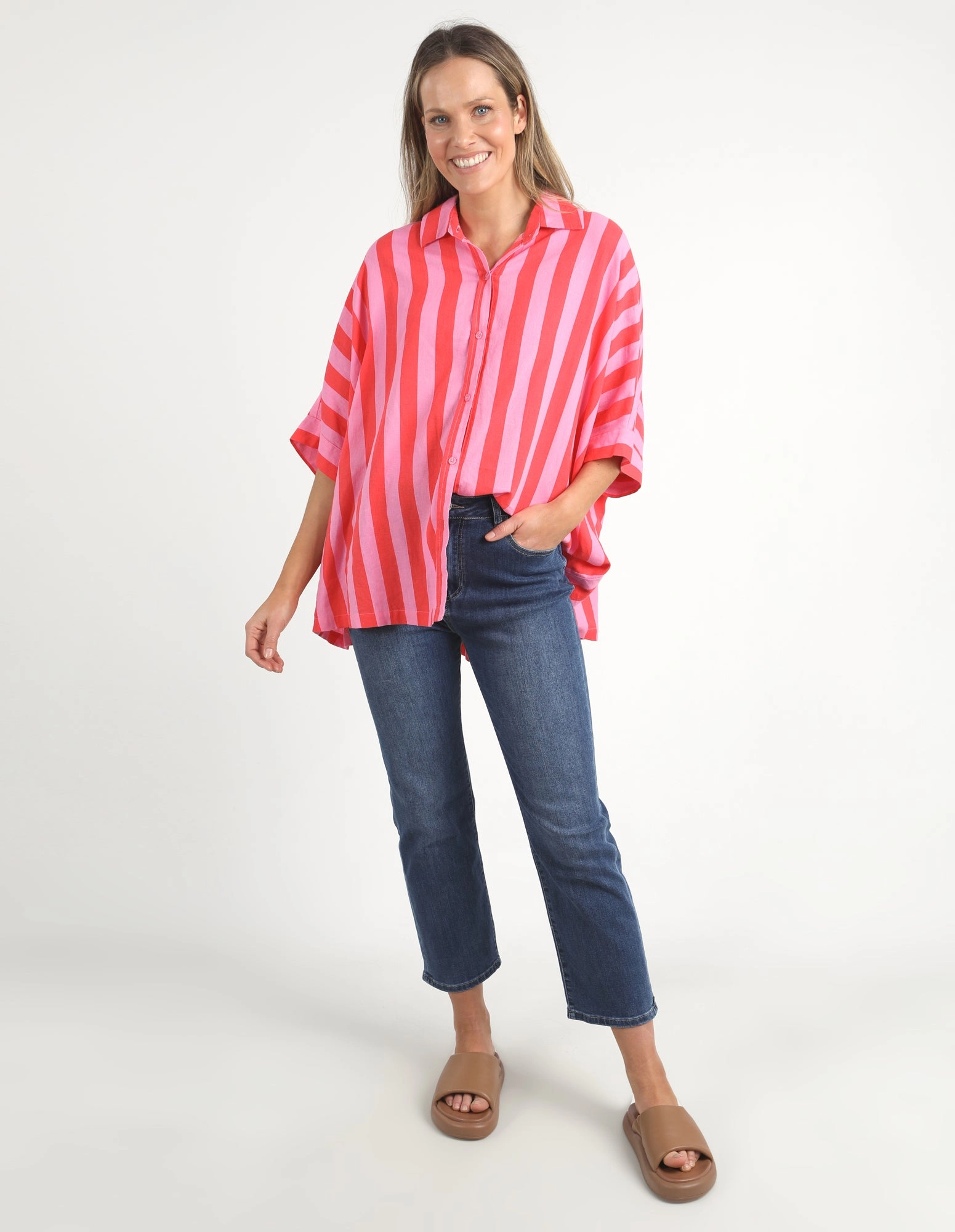 Elm Palermo Stripe Shirt Bittersweet/Strawberry Stripe