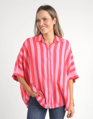 Elm Palermo Stripe Shirt Bittersweet/Strawberry Stripe