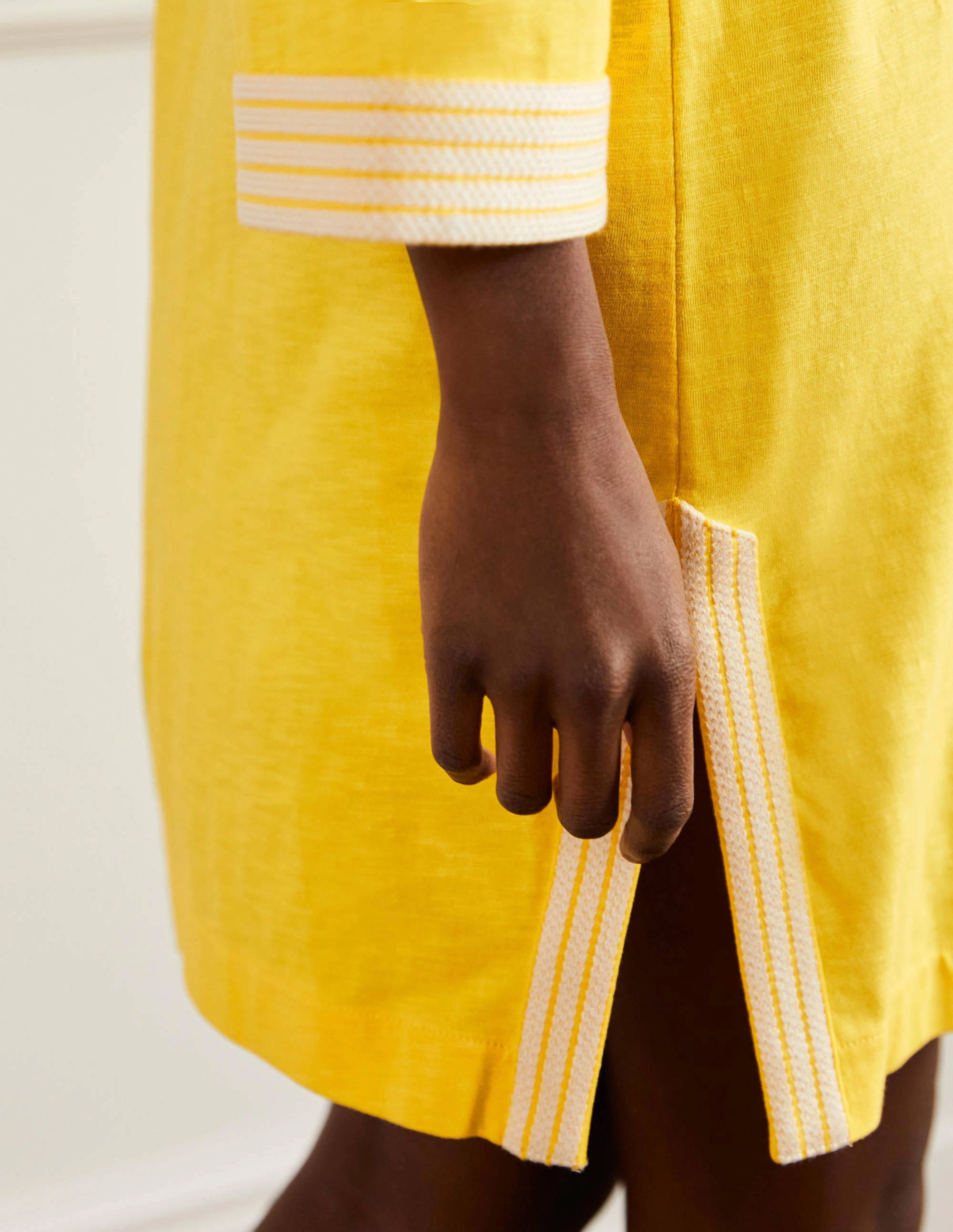Embroidered Jersey Tunic-Lemon Zest
