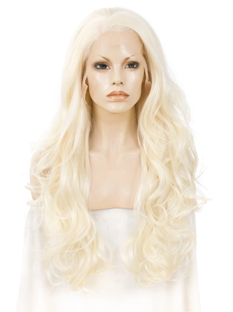Emma - Bleach Blonde Natural Wavy Synthetic Lace Front Wig Imstyle