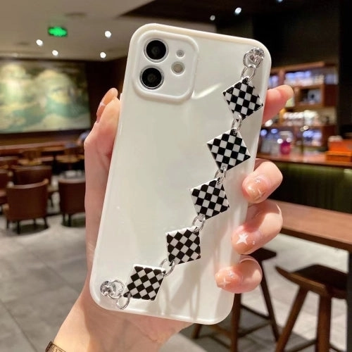 For iPhone 11 Creative Shockproof Silicone TPU Protective Case with Wrist Bracelet Chain