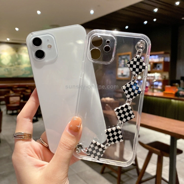 For iPhone 11 Creative Shockproof Silicone TPU Protective Case with Wrist Bracelet Chain