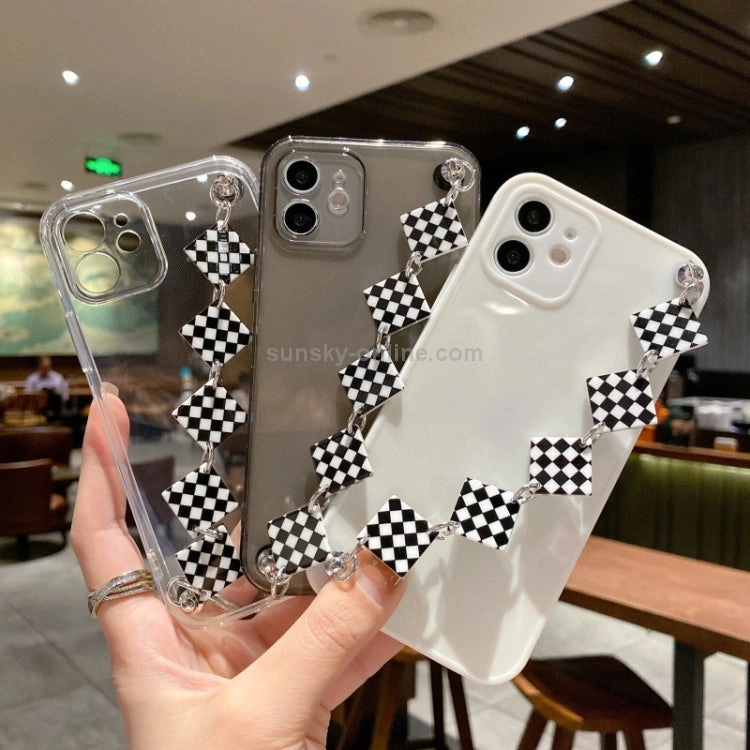 For iPhone 11 Creative Shockproof Silicone TPU Protective Case with Wrist Bracelet Chain