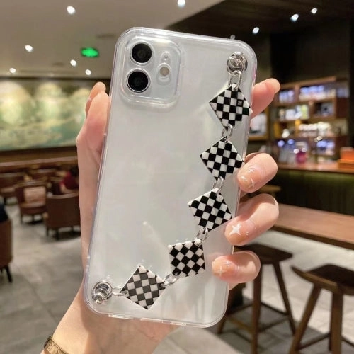 For iPhone 11 Creative Shockproof Silicone TPU Protective Case with Wrist Bracelet Chain