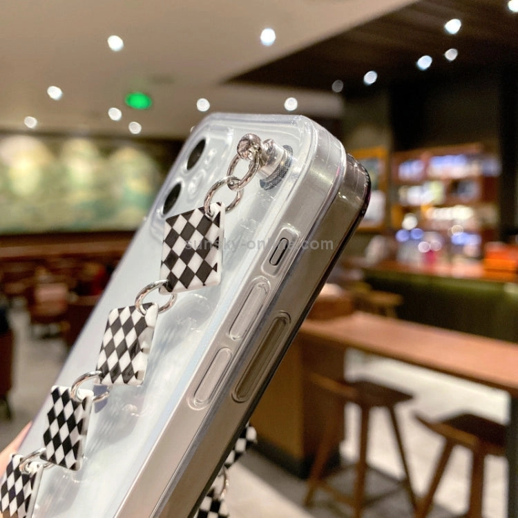 For iPhone 11 Creative Shockproof Silicone TPU Protective Case with Wrist Bracelet Chain