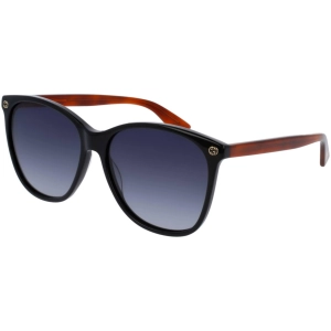 Gucci Women's Sunglasses - Black Havana Acetate Frame Grey Shaded Lens | GG0024S 003