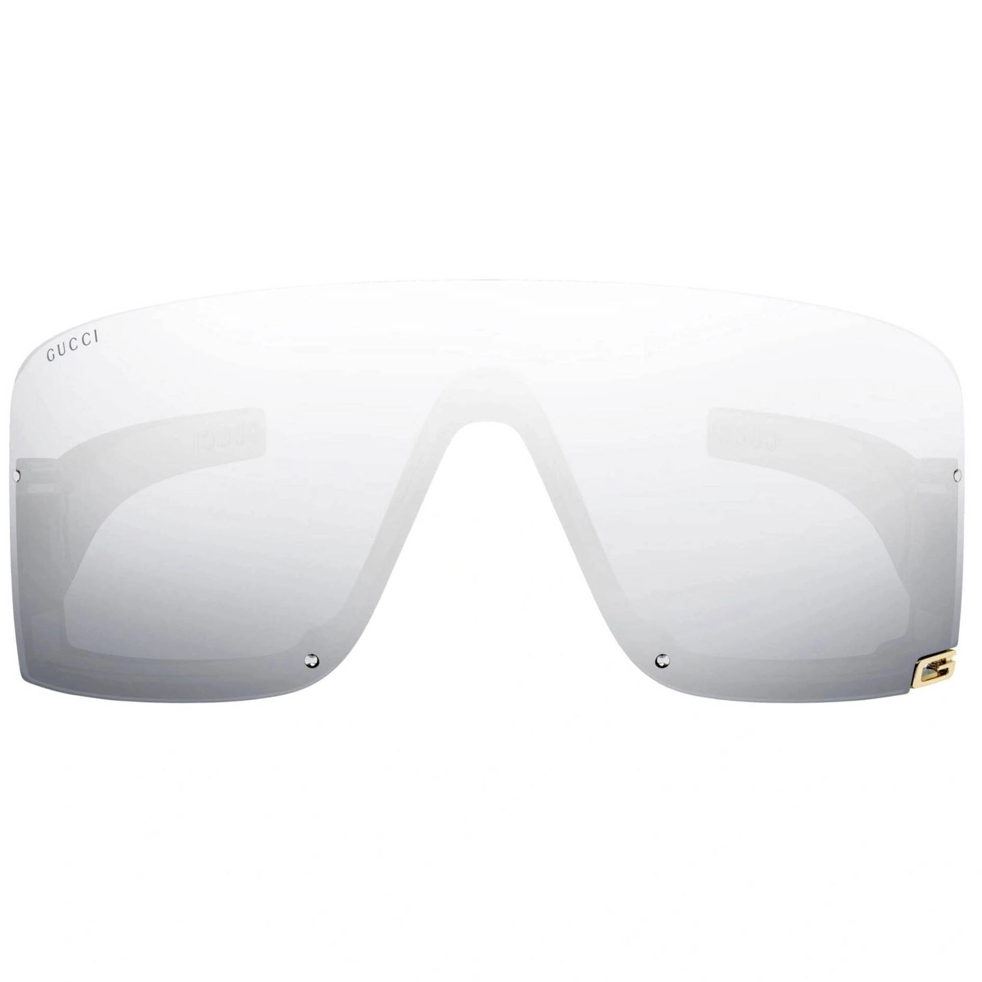 Gucci Women's Sunglasses - Grey Crystal Plastic Rimless Shield Frame | GG1637S 002