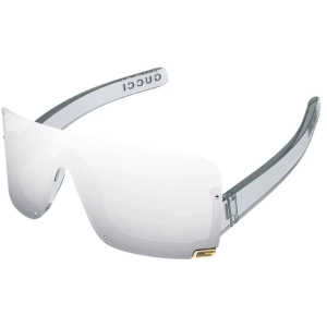 Gucci Women's Sunglasses - Grey Crystal Plastic Rimless Shield Frame | GG1637S 002