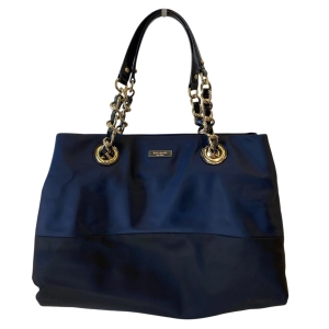 Handbag Designer By Kate Spade In Black & Blue, Size:Medium
