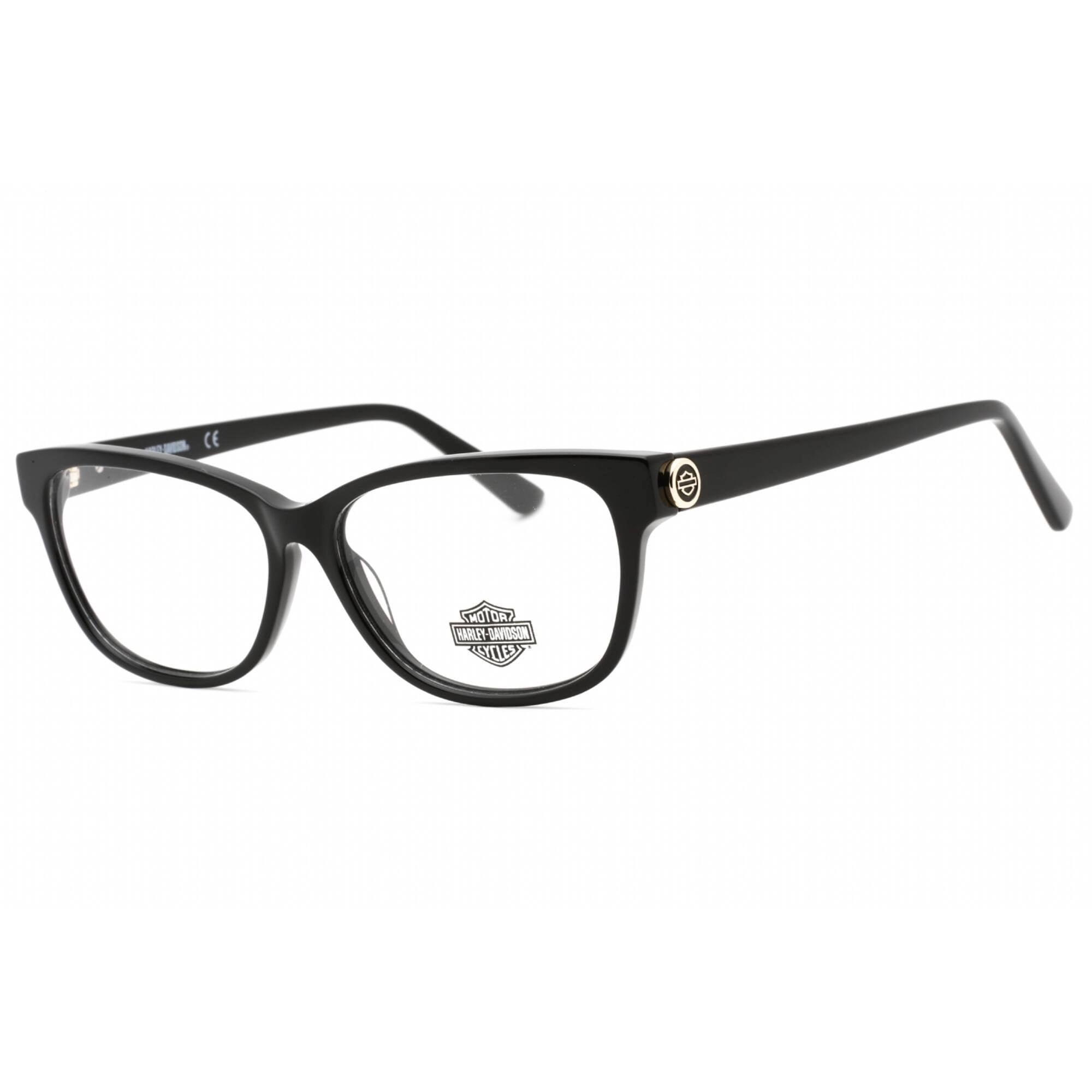 Harley Davidson Women's Eyeglasses - Clear Demo Lens Shiny Black Frame | HD0566 001