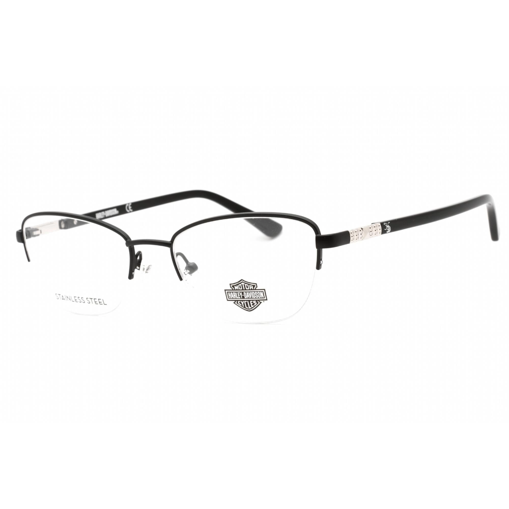 Harley Davidson Women's Eyeglasses - Matte Black Cat Eye Metal Frame | HD0550 002