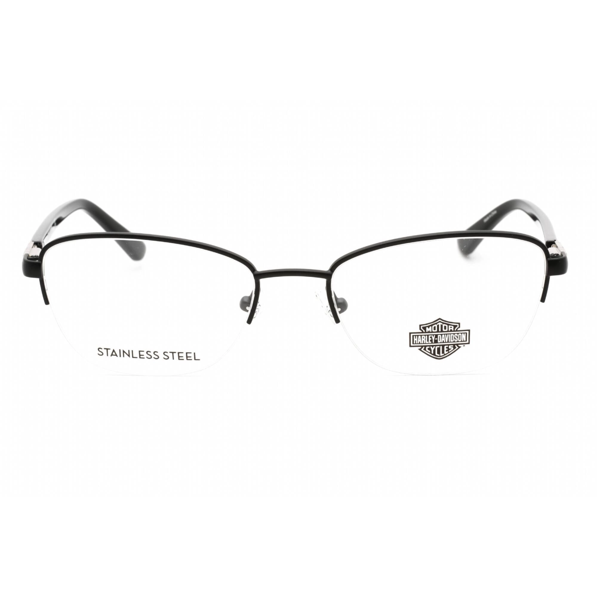 Harley Davidson Women's Eyeglasses - Matte Black Cat Eye Metal Frame | HD0550 002