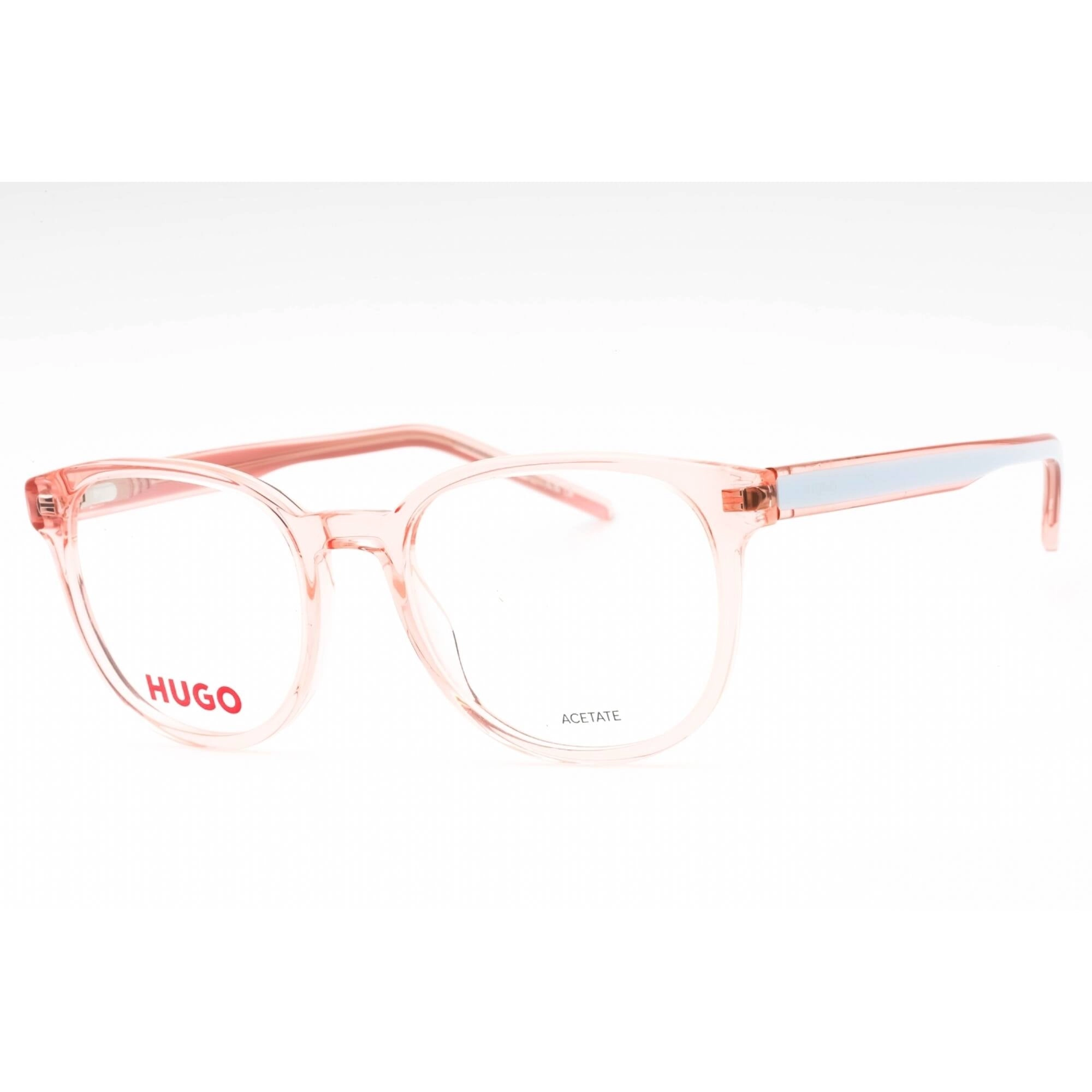 Hugo Women's Eyeglasses - Peach Square Shape Frame Clear Demo Lens | HG 1303 0733 00