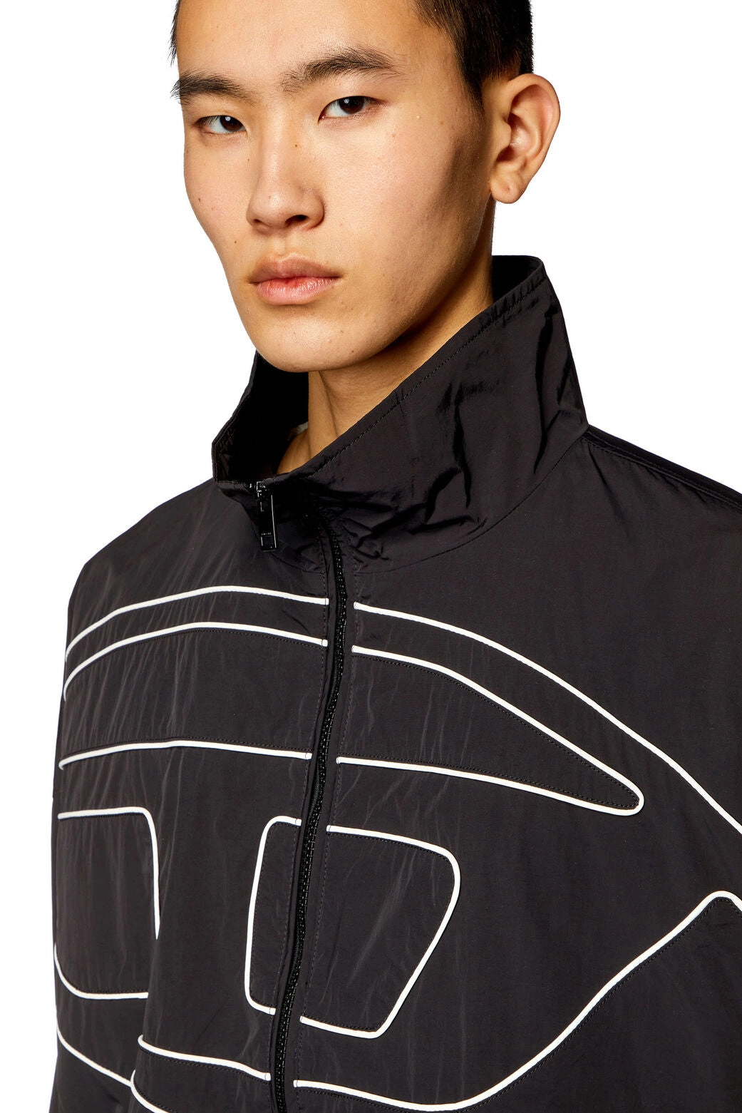 J-Vatel Taslan jacket with piped Oval D Black