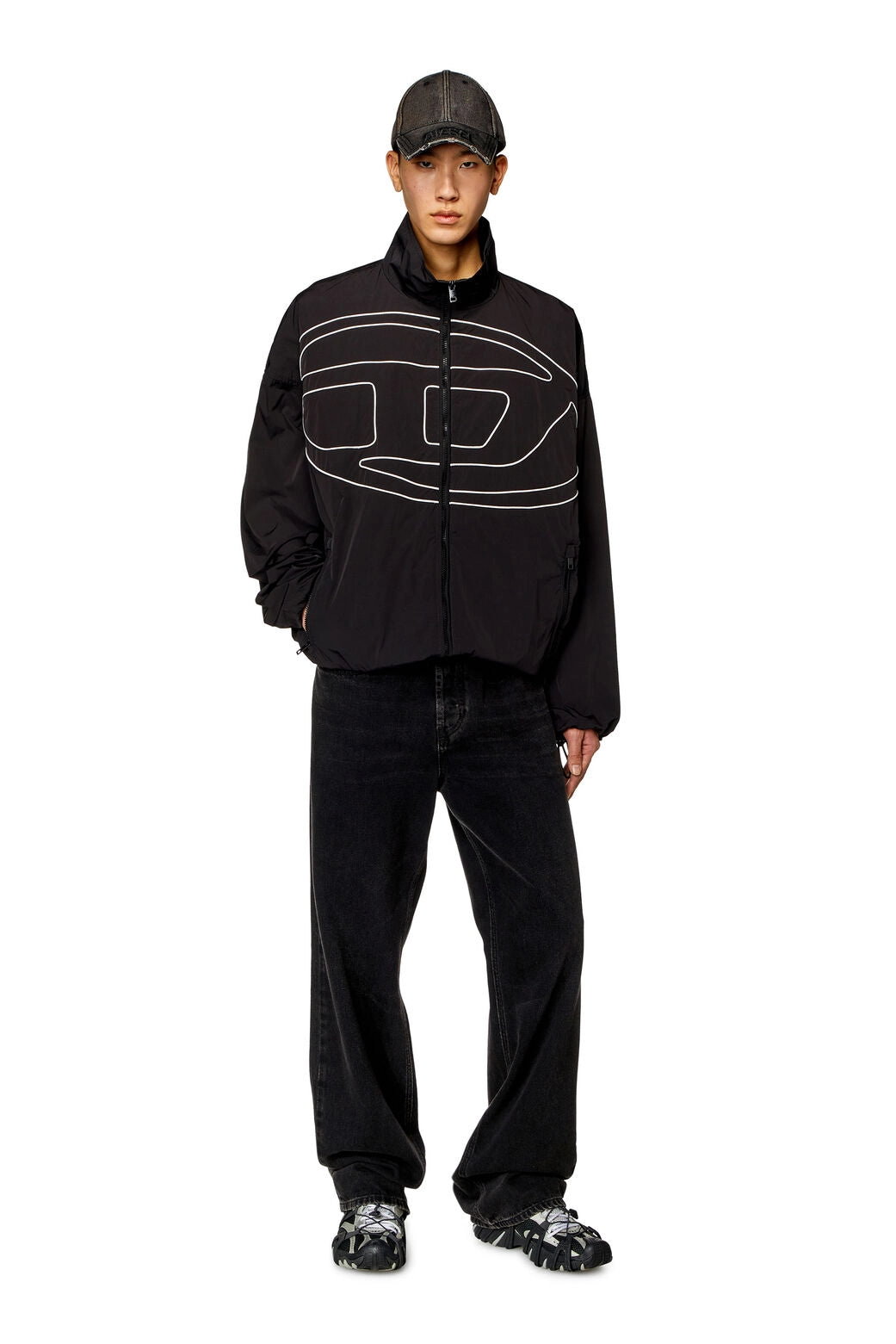 J-Vatel Taslan jacket with piped Oval D Black