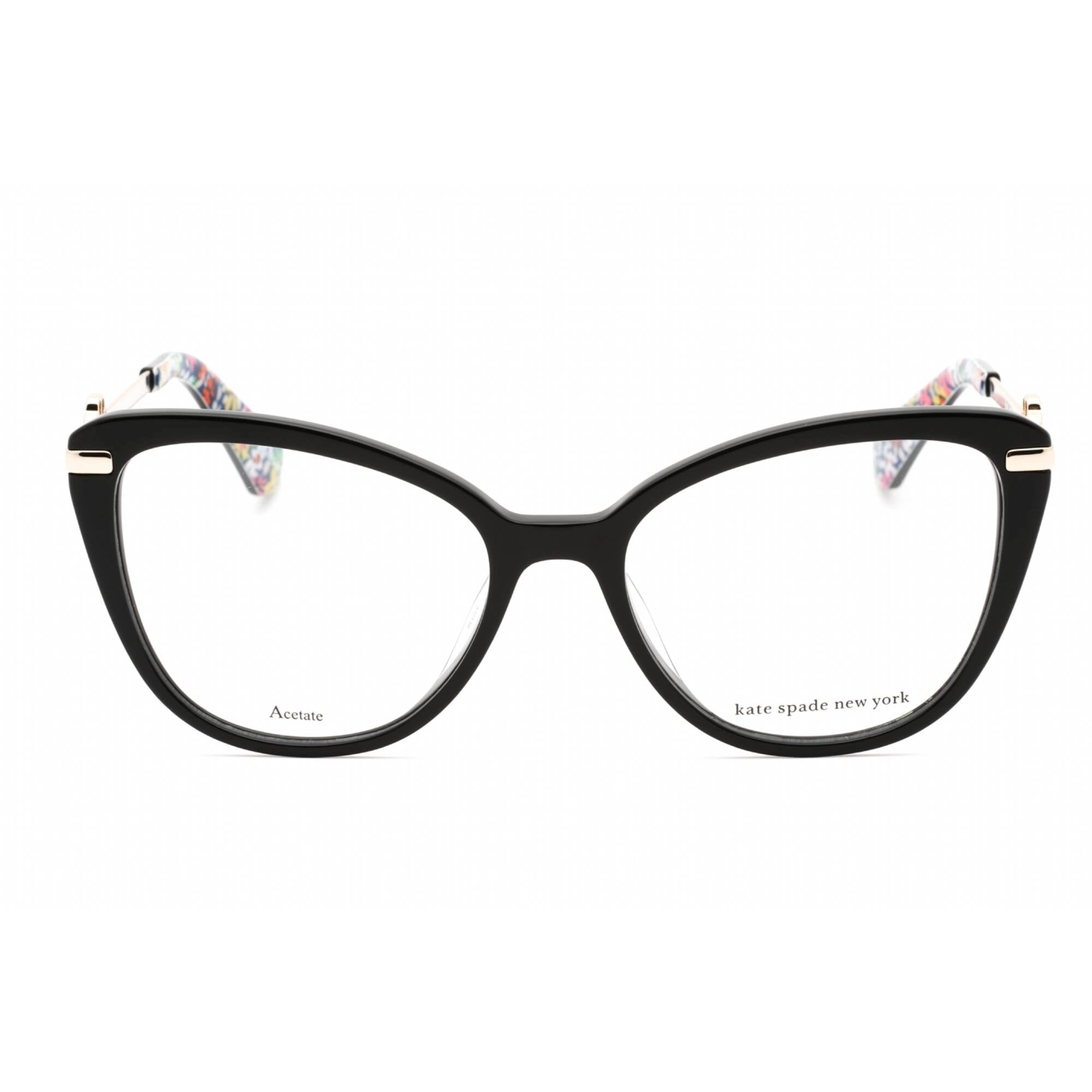 Kate Spade Women's Eyeglasses - Black Cat Eye Frame Clear Demo Lens | FLAVIA 0807 00