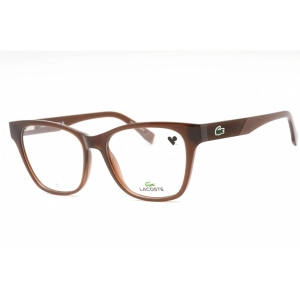 Lacoste Women's Eyeglasses - Brown Plastic Square Frame Clear Demo Lens | L2920 200
