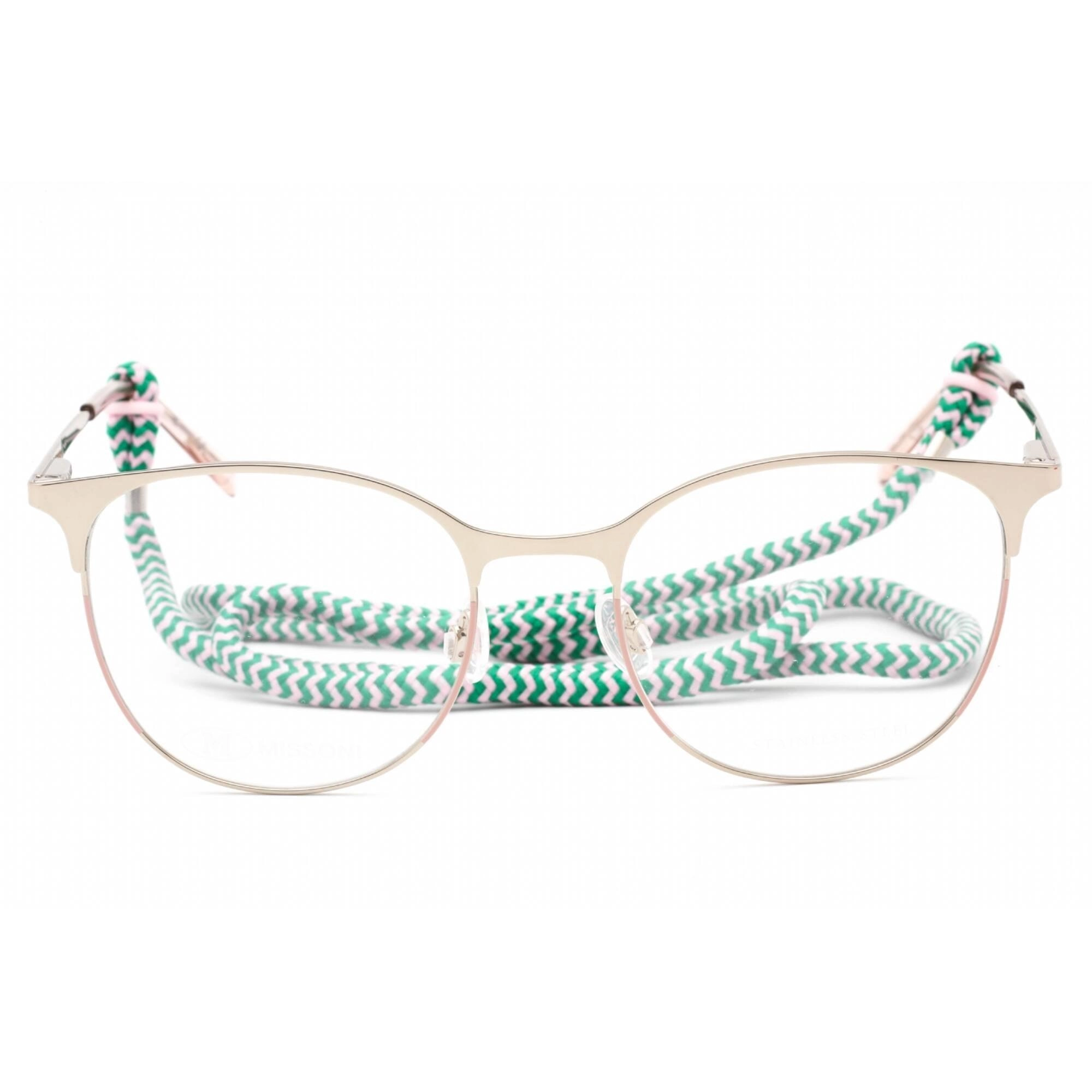 M Missoni Women's Eyeglasses - Clear Lens Pink Gold Round Frame | MMI 0026 0S45 00