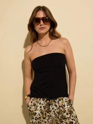 Meg LENZING™ ECOVERO™ Bandeau Top | Caviar Black