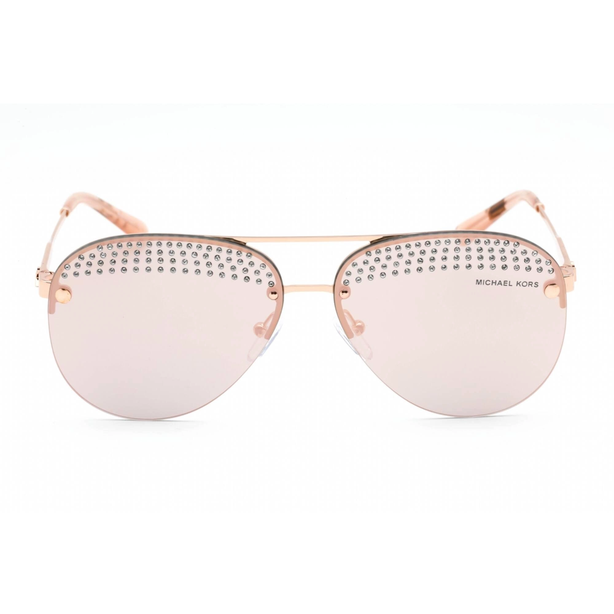 Michael Kors Women's Sunglasses - Half Rim Rose Gold Metal Aviator | 0MK1135B 11084Z
