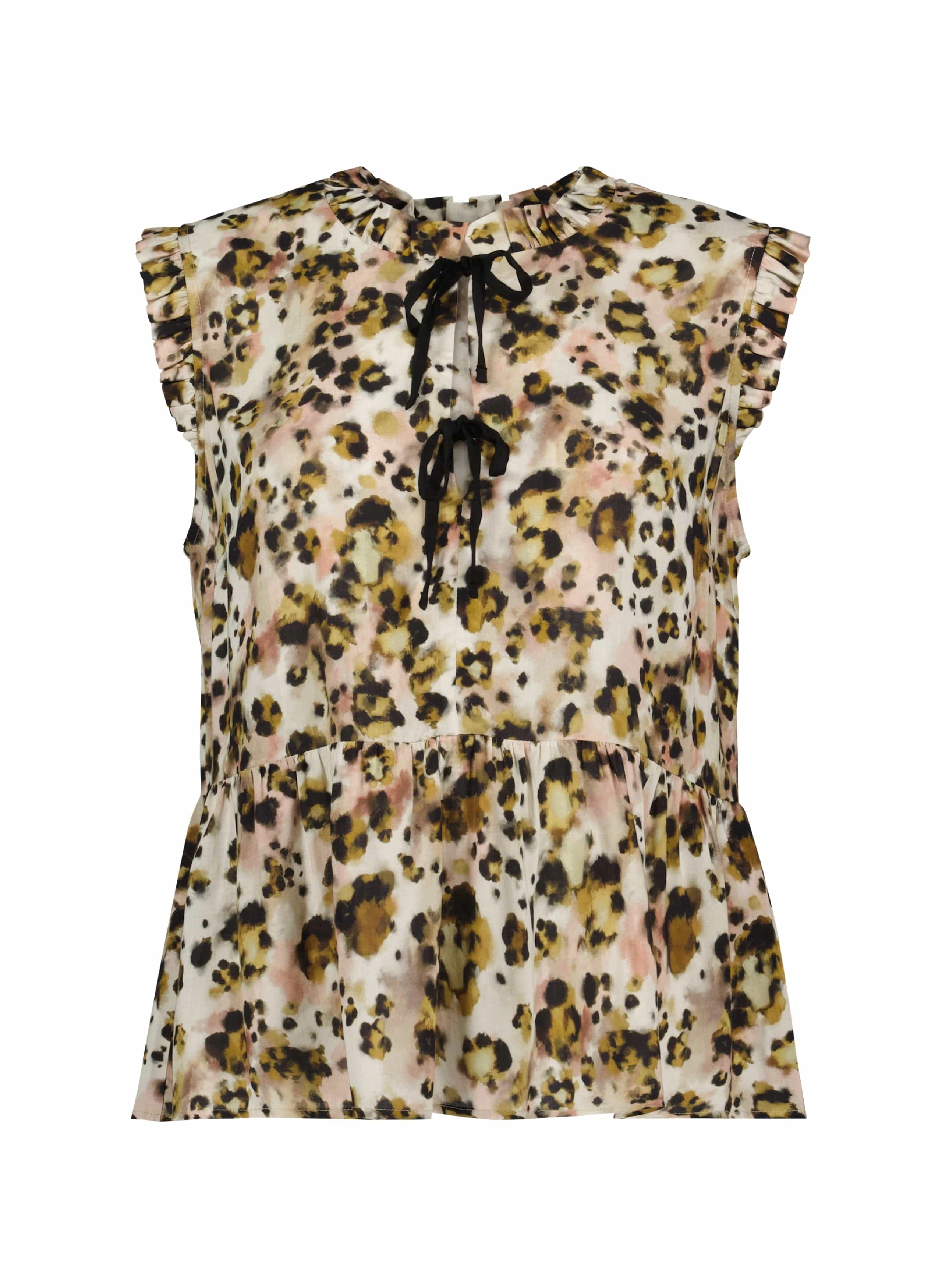 Nicole LENZING™ ECOVERO™ Printed Sleeveless Blouse | Brown Cheetah