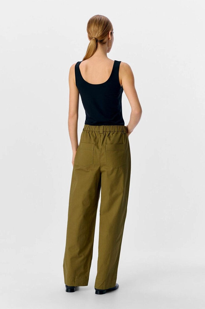 Object Meilin Olive Barrel Leg Trousers