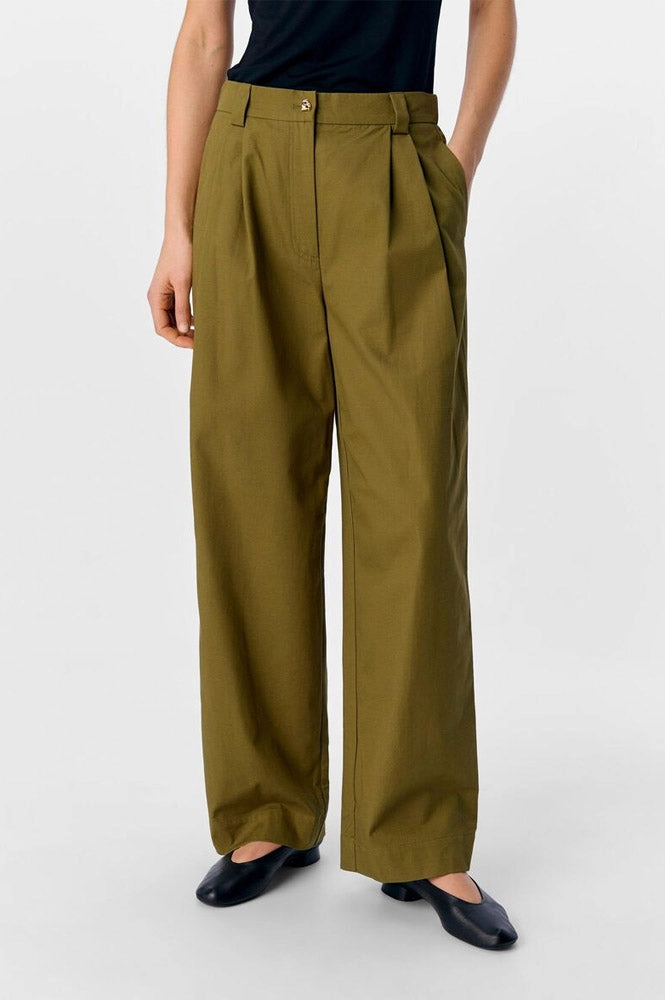 Object Meilin Olive Barrel Leg Trousers