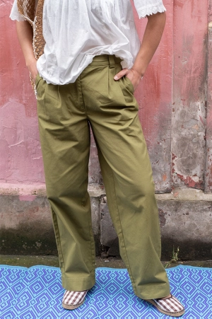 Object Meilin Olive Barrel Leg Trousers